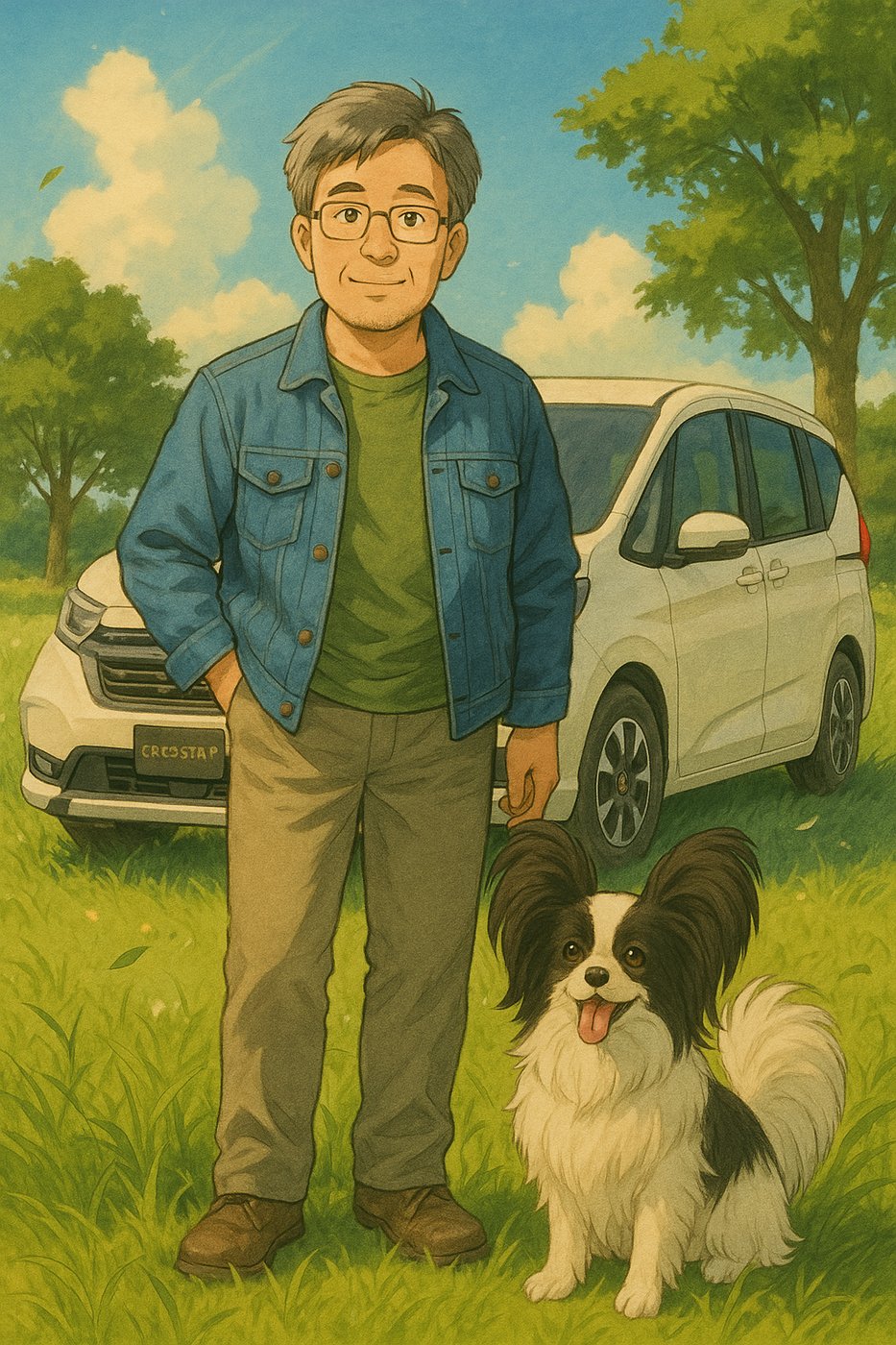 代表 伊藤聡一郎と愛犬りく｜横浜市の介護タクシー・福祉タクシー大地